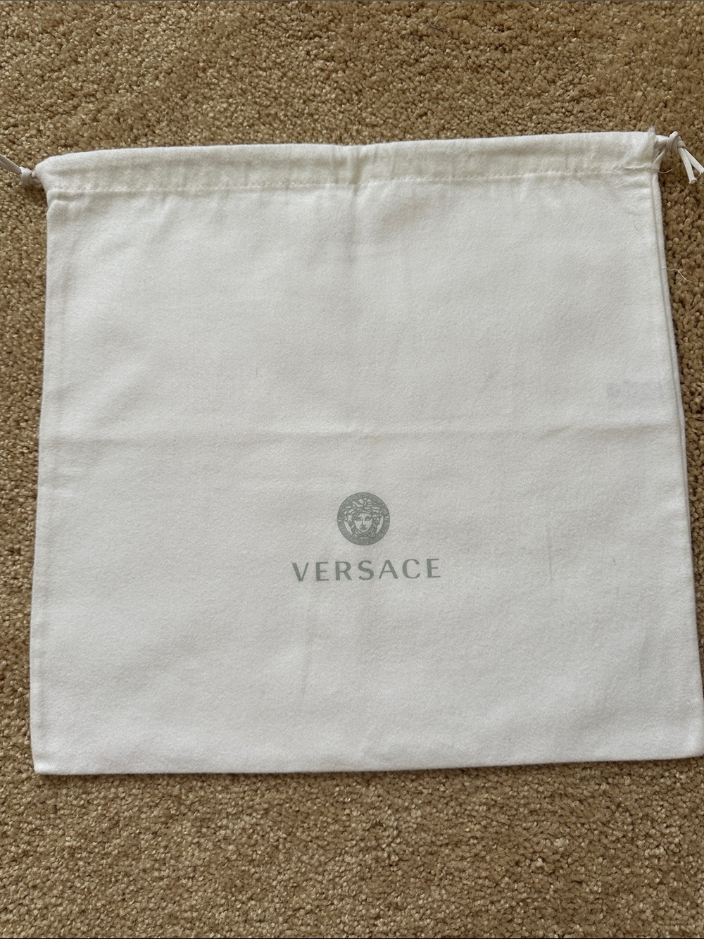 Authentic Versace White Medusa Logo Drawstring Dust Bag